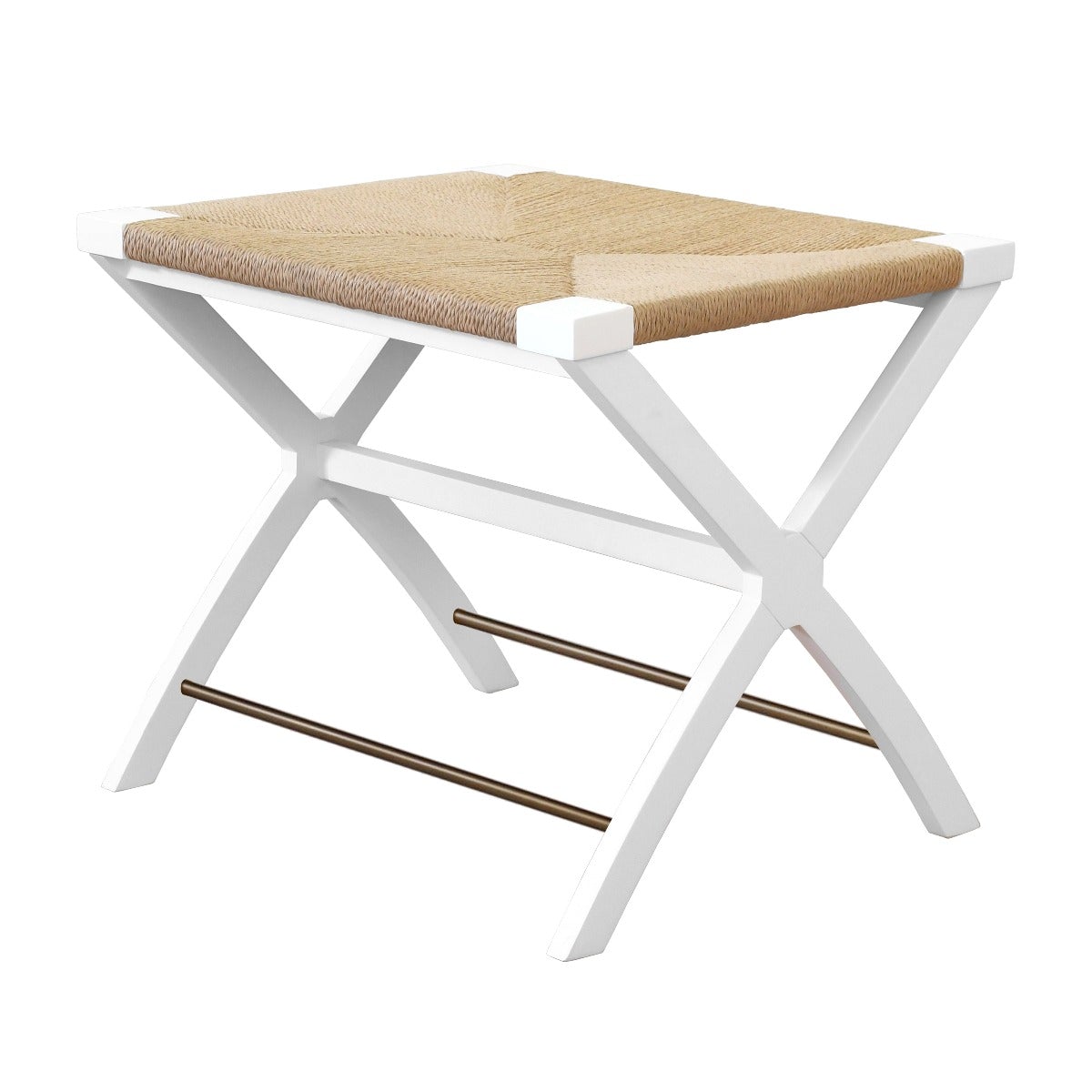 Sophie Side Stool Matte White Lacquer. Left angle view.