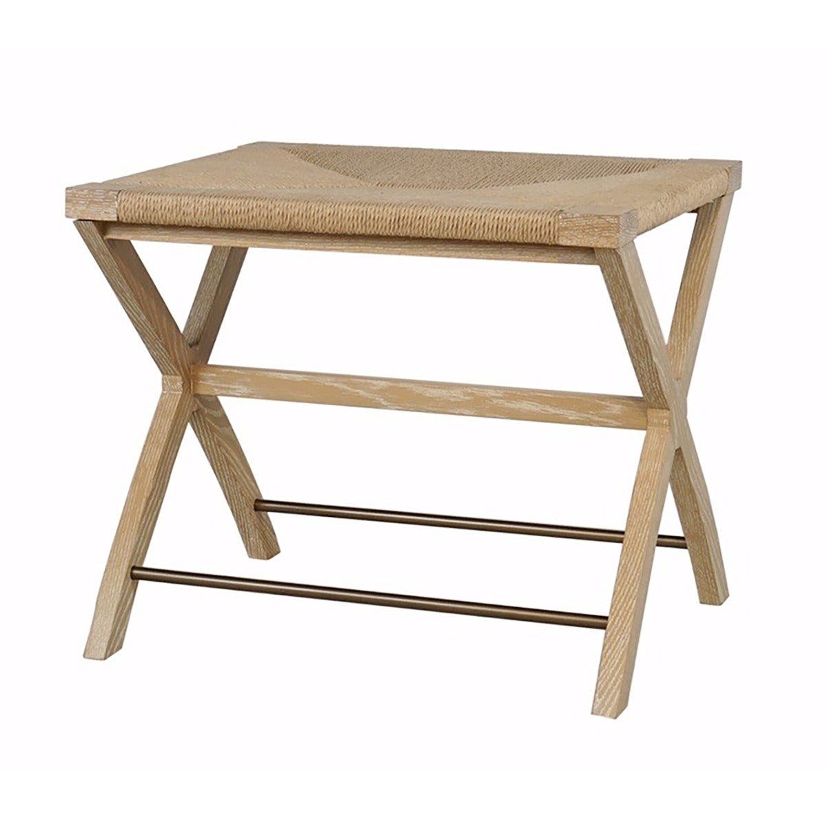 Sophie Side Stool Cerused Oak. Left angle view.