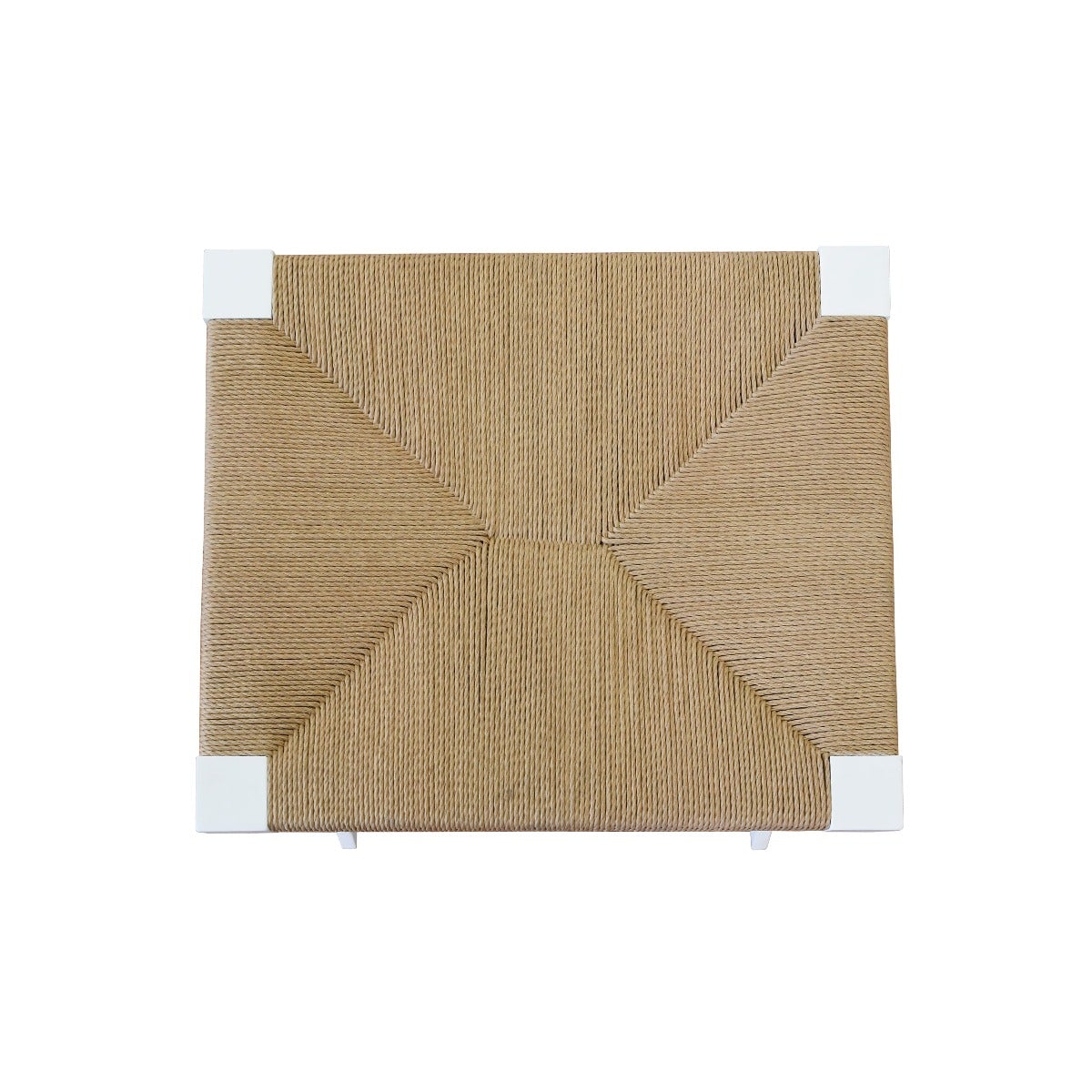 Sophie Side Stool Matte White Lacquer. Top view.