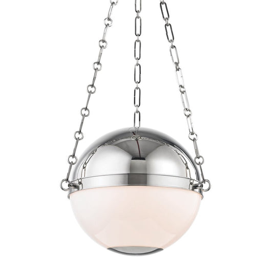 Christine Pendant Polished Nickel. Front view.