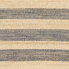 Striped Jute Rug - Navy 18" Sample. Top view.