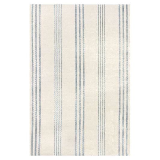 Swedish Stripe Woven Cotton Rug. Top view.