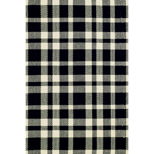 Tattersall Black/Ecru Woven Cotton Rug Rugs