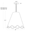 Summer Outdoor Pendant - Large with dimensions. Dimension view.