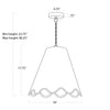 Summer Outdoor Pendant - Small with dimensions. Dimension view.