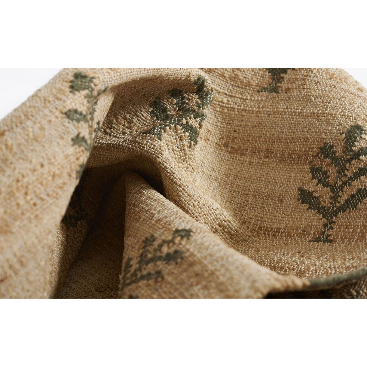 Terrain Jute Rug pile detail. Close-up detail view.