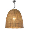 Beehive Outdoor Pendant - Large. Light on. Front view.