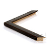 Dark brown frame. 0.75" wide. 0.5" thick. Close-up detail view.