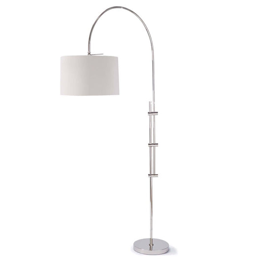 Brighton Floor Lamp Polished Nickel. Left side view.