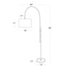 Brighton Floor Lamp with dimensions. Dimension view.