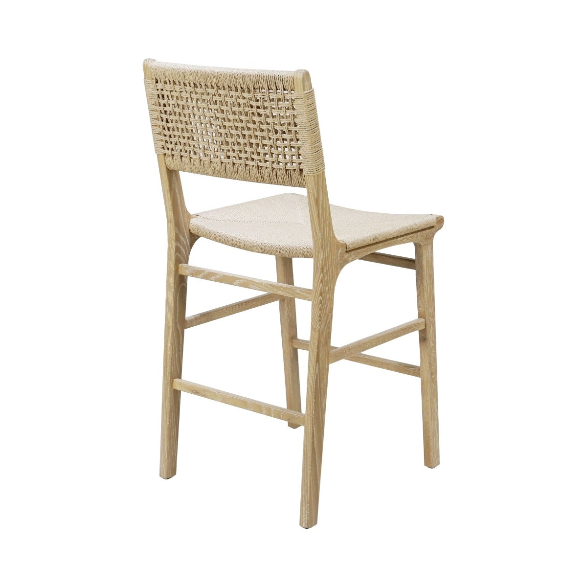 Munro Counter Stool Cerused Oak. Back view.