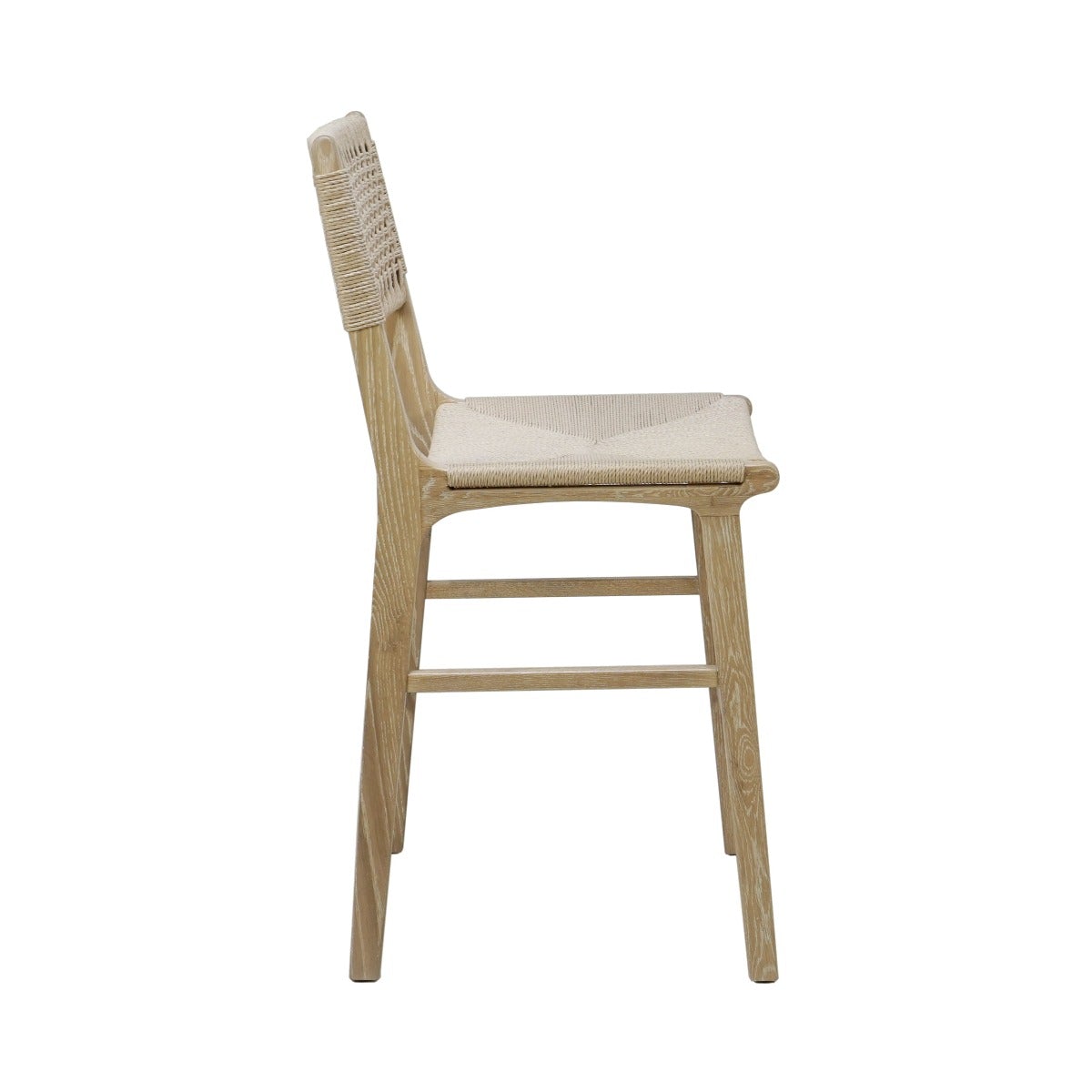 Munro Counter Stool Cerused Oak. Right side view.