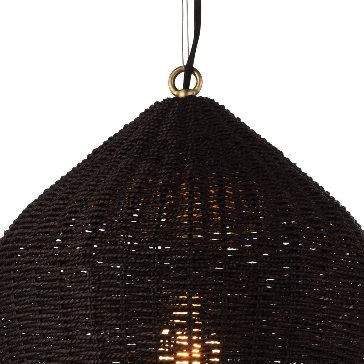 Georgian Pendant top shade Black. Detail view.
