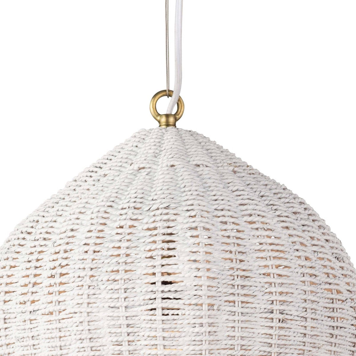 Georgian Pendant top shade White. Detail view.
