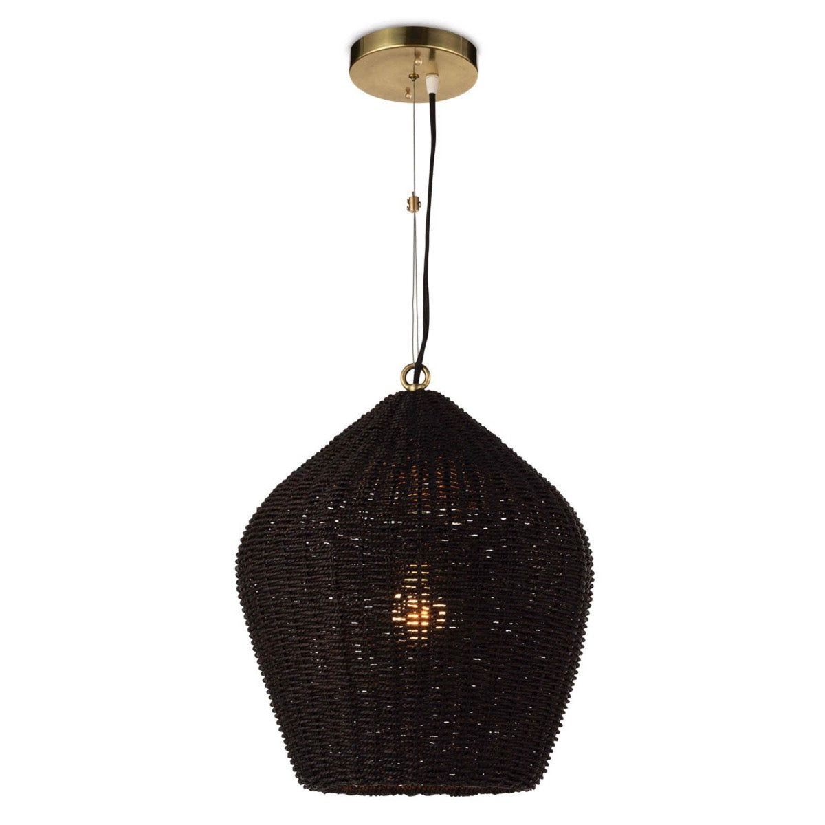 Georgian Pendant Black. Front view.