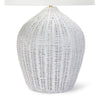 Georgian Table Lamp base White. Detail view.