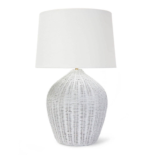 Georgian Table Lamp White. Front view.