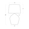 Georgian Table Lamp with dimensions. Dimension view.