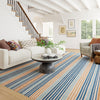 Tyne Coastal Striped Machine Washable Rug - Blue