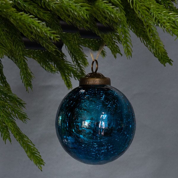 3" Crackled Blue Ornament Objects & Accents 