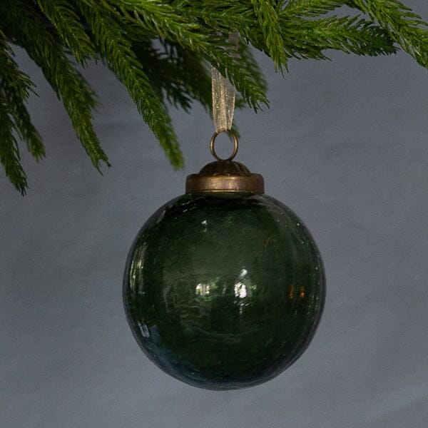 3" Crackled Green Ornament Objects & Accents 