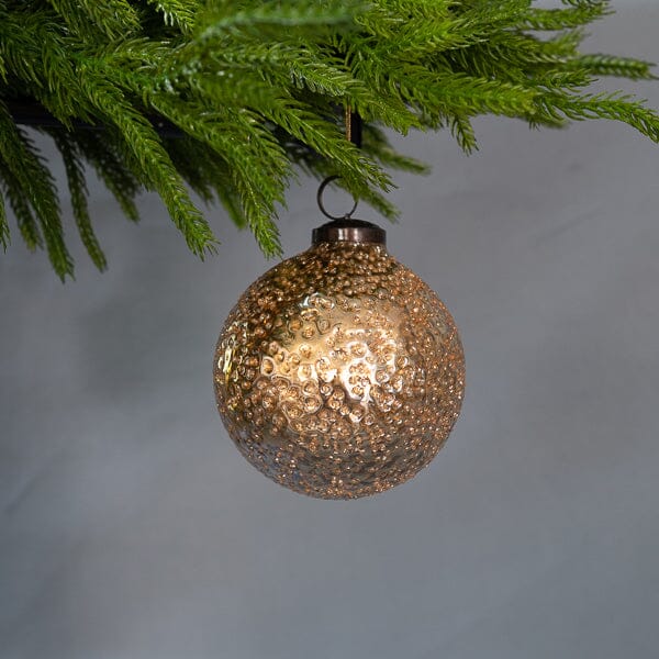 3" Recycled Seeded Glass Ornament - Antique Gold Objects & Accents 