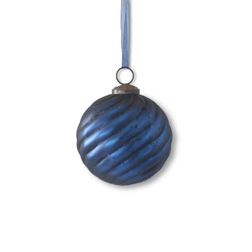 4" Frosted Blue Glass Ornament Objects & Accents 