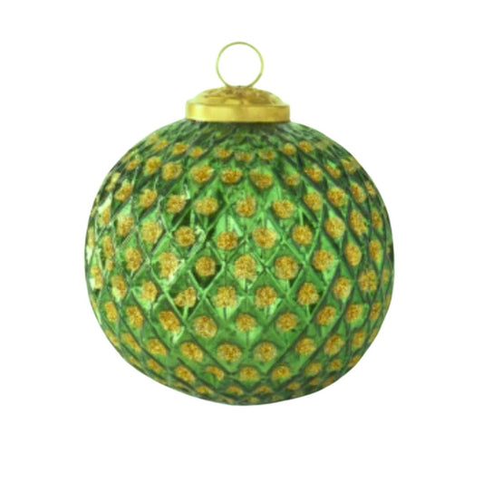 4" Green and Gold Ornament Objects & Accents 