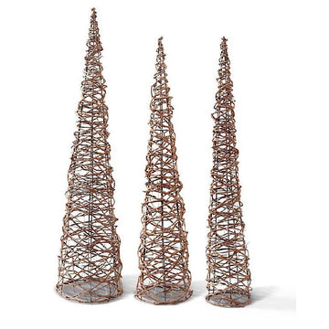 *Local Pick-Up* Set of 3 Nesting LED Grapevine Holiday Tree