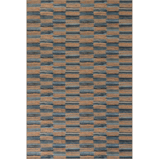Lynix Coastal Striped Machine Washable Rug - Natural