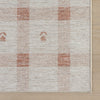 Elenica Peach Modern Plaid Machine Washable Rug