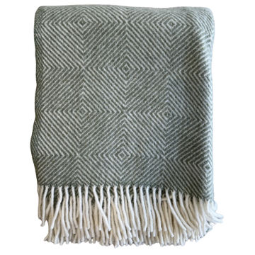 New Zealand Wool Throw - Sage Green