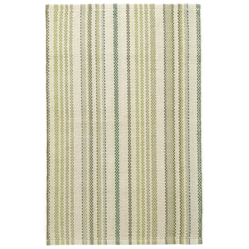 Oslo Stripe Green Handwoven Cotton Rug