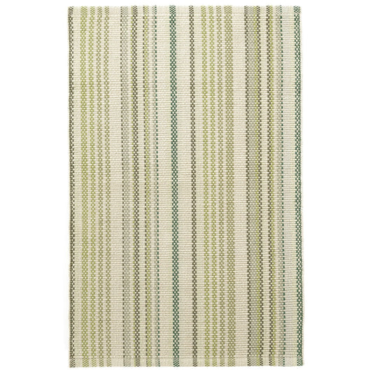 Oslo Stripe Green Handwoven Cotton Rug