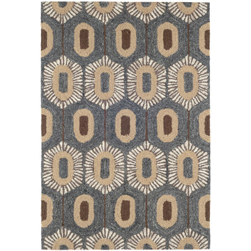 Stowe Hand Micro Hooked Wool Rug - Blue