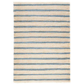 Moana Stripe Handwoven Jute Rug - Blue
