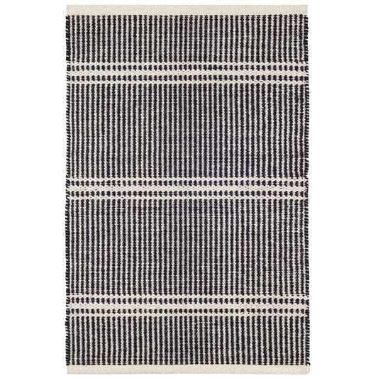 Malta Black/Ivory Handwoven Wool Rug