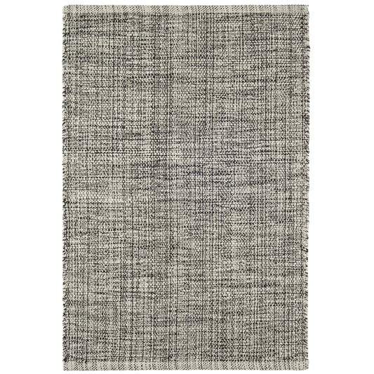Marled Black Handwoven Cotton Rug