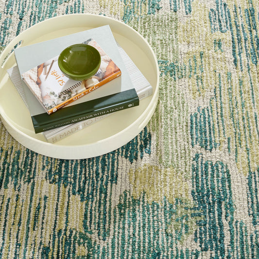 Ladycross Green Hand Hooked Wool Rug