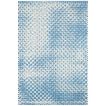 Miss Muffet French Blue Handwoven Cotton Rug