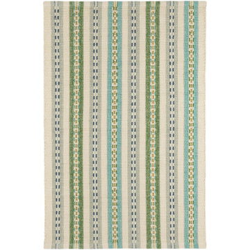 Long Slade Teal Handwoven Cotton Rug