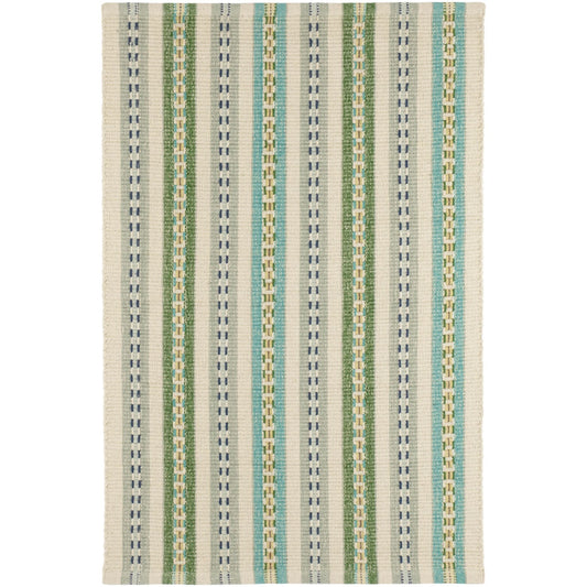 Long Slade Teal Handwoven Cotton Rug