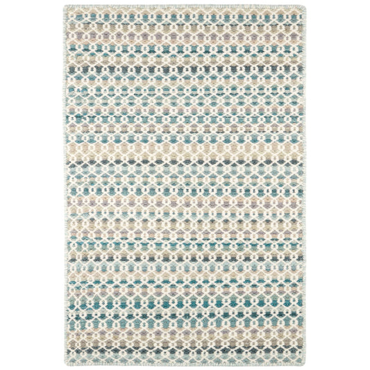 Poppy Blue Handwoven Wool Rug