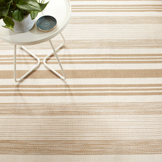 Quincy Stripe Khaki Handwoven Indoor/Outdoor Rug