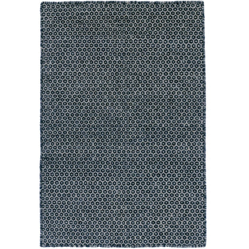Honeycomb Indigo/Grey Handwoven Wool Rug