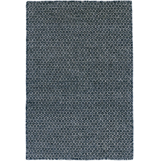 Honeycomb Indigo/Grey Handwoven Wool Rug