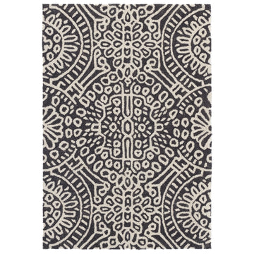 Temple Charcoal Hand Micro Hooked Wool Rug