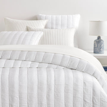 Monet White Quilted Sham