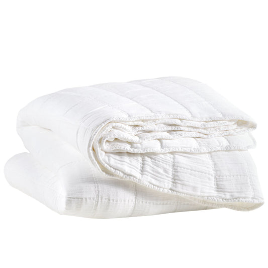Monet White Quilted Coverlet