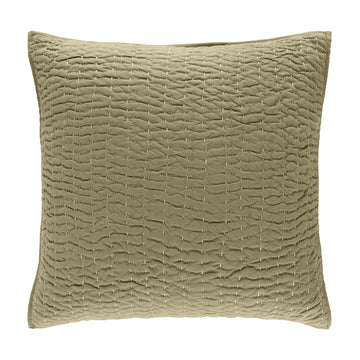 Deepali Kantha Olive Quilted Sham